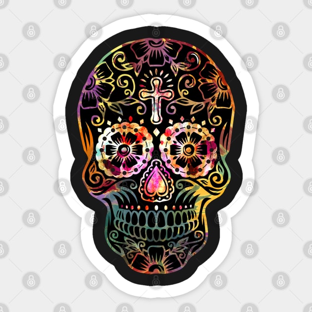 Funny Mexican Sugar Skull cross Sticker by EDDArt